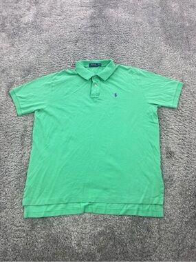 Polo Ralph Lauren Green Mesh Polo Shirt Short Sleeve XL Classic Fit Men’s